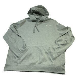 Nike Therma-Fit Fleece Gray Pullover Hoodie Men's Size L Hooded Pockets